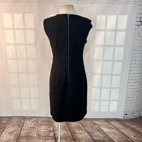 Betsey Johnson black rough seamed business professional sheath dress size 4 - Picture 6 of 12